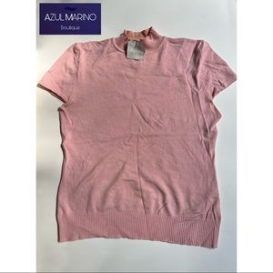 Cherry Pink Turtle Neck Blouse • Blusa rosada estilo cuello alto/de tortuga •